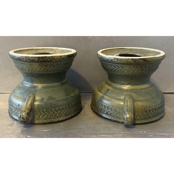 Vintage Genuine Stoneware Creative Decorative Co Inc Made in Japan Candleholders - Picture 4 of 11